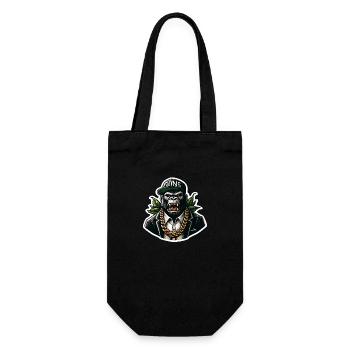gorille avec chaine en or - Sac à bouteille - noir - Devant