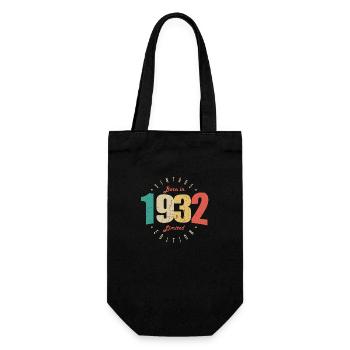 1932 Vintage Retro Birthday Gift 1932 - Gift Bag for Bottles - black - Front