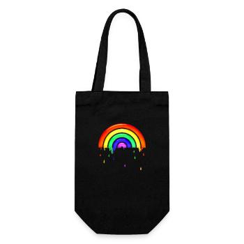 Gläserner retro Regenbogen - Geschenkbeutel für Flaschen - Schwarz - Vorne