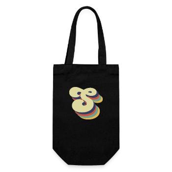 Lettre s rétro - Sac à bouteille - noir - Devant