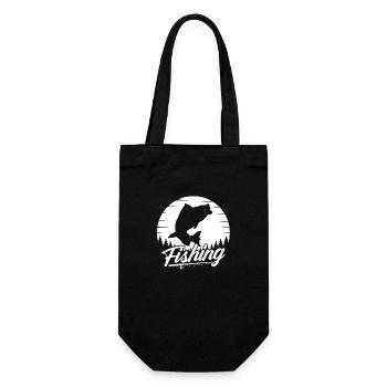 fisch, fisch, angeln, see, meer, angeln, fauna, exotisch - Geschenkbeutel für Flaschen - Schwarz - Vorne