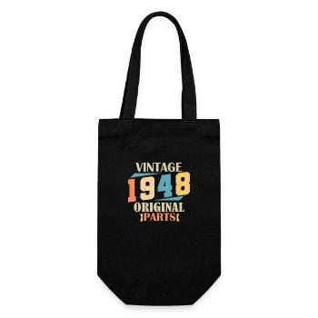 Monat 1948. 1948 Geburtstagsgeschenk. 76 Jahre alt Birt - Geschenkbeutel für Flaschen - Schwarz - Vorne