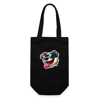 Cooles Hündchen - Geschenkbeutel für Flaschen - Schwarz - Vorne