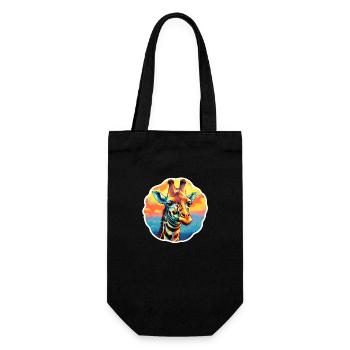 Tête de girafe psychédélique - Sac à bouteille - noir - Devant