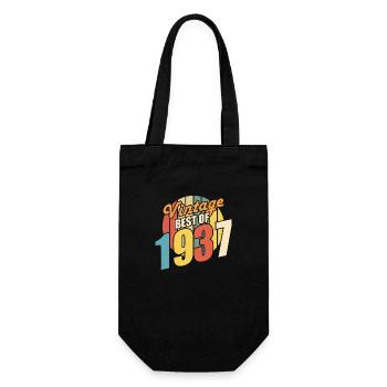 Vintage 1937 Best of 1937 - Annif 87 Years - Gift Bag for Bottles - black - Front
