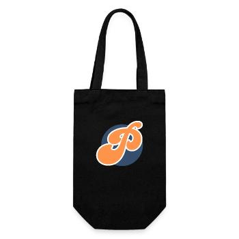 Buchstabe p orange sport - Geschenkbeutel für Flaschen - Schwarz - Vorne