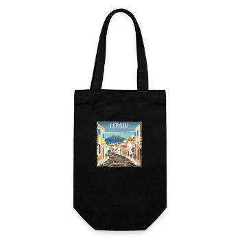 Lipari Italy: Dream Beach Summer Vacation - Gift Bag for Bottles - black - Front
