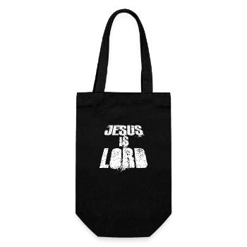 Jesus ist der Herr, glaube an das Kreuz Christi, den christlichen Glauben - Geschenkbeutel für Flaschen - Schwarz - Vorne