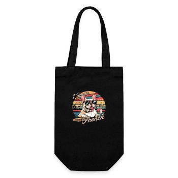 bouledogue francais - bulldog - chien de compagnie - Sac à bouteille - noir - Devant