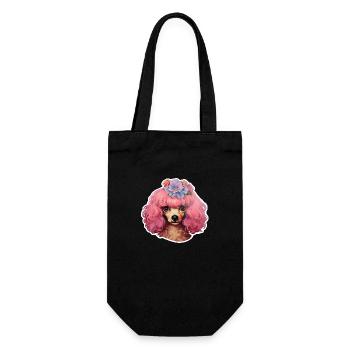 Caniche décoré - Sac à bouteille - noir - Devant