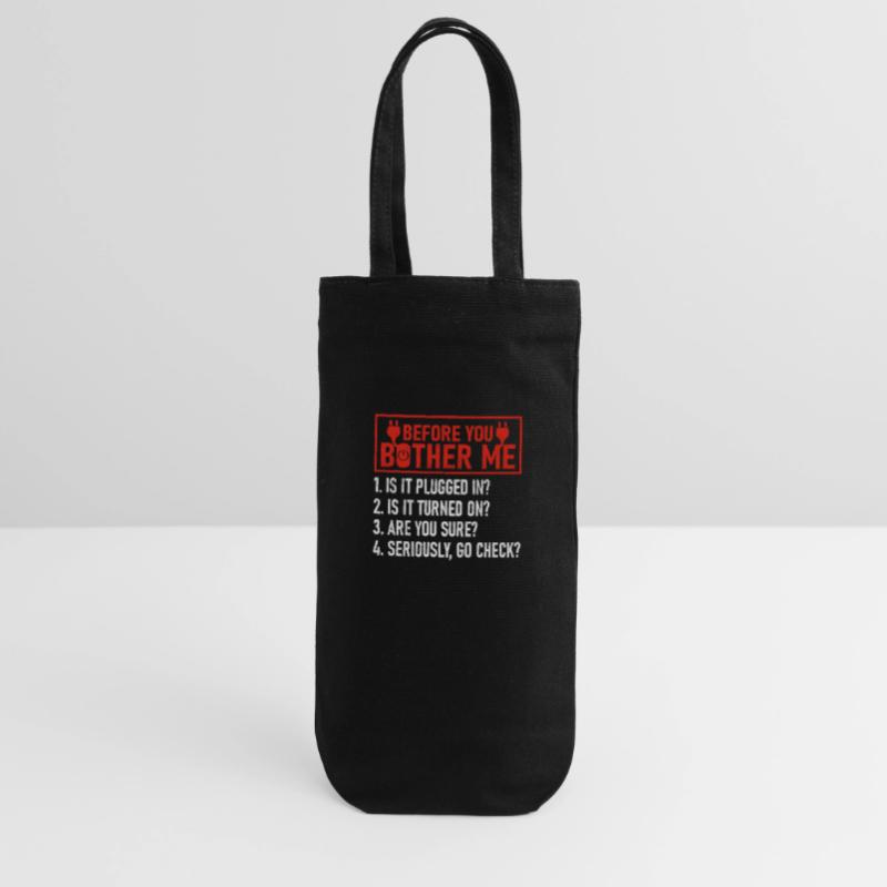 Before You Bother Me Computer Tech Support Gift Bag for Bottles