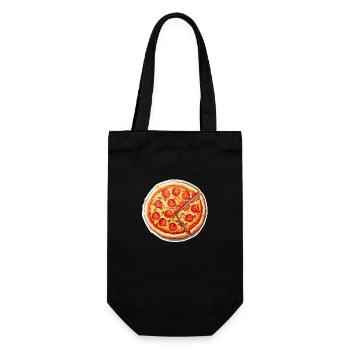 Pizza salami well topped - Gift Bag for Bottles - black - Front