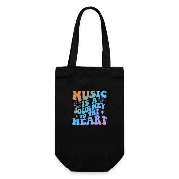 Music Is A Journey To The Heart - Geschenkbeutel für Flaschen - Schwarz - Vorne