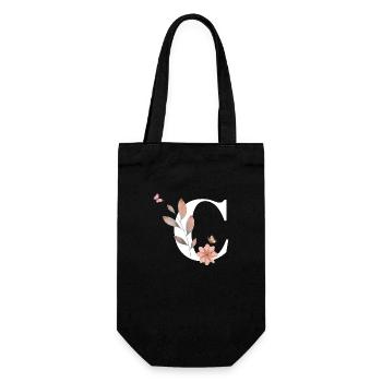 Lettre c fleurs sauvages aquarelles - Sac à bouteille - noir - Devant