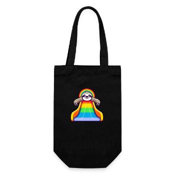 LGBTQ Pride Sloth Rainbow Slide - Gift Bag for Bottles - black - Front
