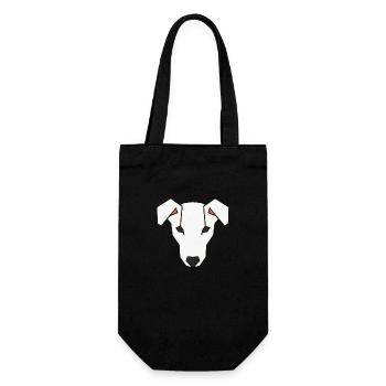 Jack Russell Faces 3a - Geschenkbeutel für Flaschen - Schwarz - Vorne