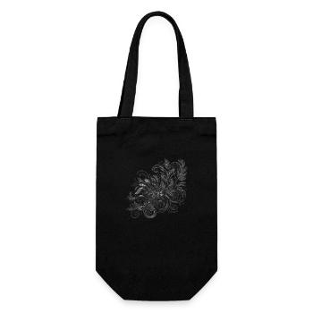 Floral Harmony Blumenmuster - Geschenkbeutel für Flaschen - Schwarz - Vorne