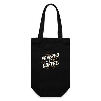 Powered by Coffee - Coffee & Humor - Geschenkbeutel für Flaschen - Schwarz - Vorne