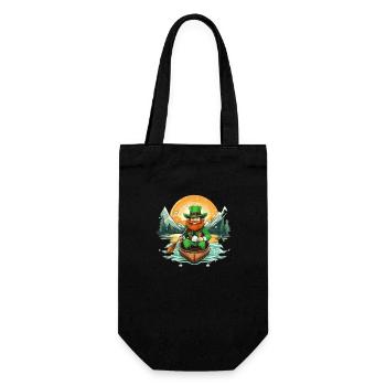 St. Patrick's Day Shamrock Kayak - Gift Bag for Bottles - black - Front