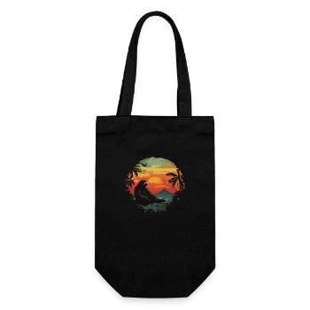 Sloth Sloth Animal Sloth Wilderness Beach Palm Trees - Gift Bag for Bottles - black - Front
