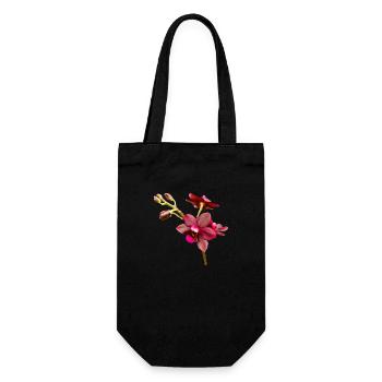 Phalaenopsis La Reine de Porcelaine Orchid Blossom - Gift Bag for Bottles - black - Front