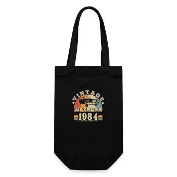 Vintage 1984 Born In 1984 40 Years Anniversary - Gift Bag for Bottles - black - Front