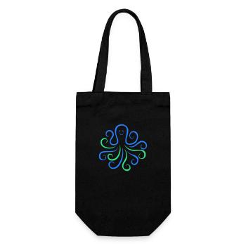Octopus 02 - Gift Bag for Bottles - black - Front