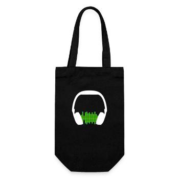 Kopfhörer Techno Musik Party Equalizer Wellen Logo - Geschenkbeutel für Flaschen - Schwarz - Vorne