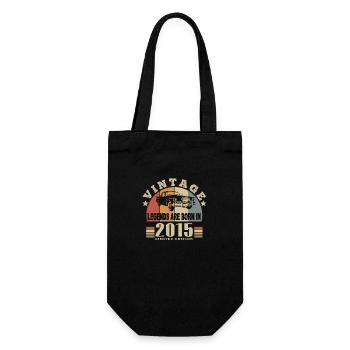 Jahrgang 2015 Legende geboren - Geschenkbeutel für Flaschen - Schwarz - Vorne