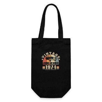 Jahrgang 1974 Legende geboren - Geschenkbeutel für Flaschen - Schwarz - Vorne