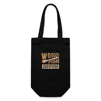 Wooden Spoon Survivor - Gift Bag for Bottles - black - Front