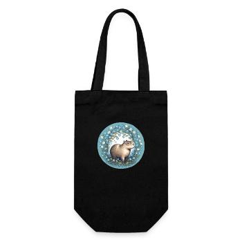 Capybara - Geschenkbeutel für Flaschen - Schwarz - Vorne