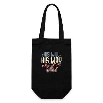 His Will His Way My Faith #IVFJourney Retrieval In - Geschenkbeutel für Flaschen - Schwarz - Vorne