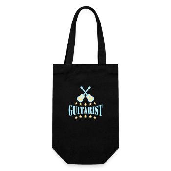 Guitarist Gitarre Spielen Gitarrist Rock Musik Fun - Geschenkbeutel für Flaschen - Schwarz - Vorne