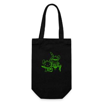 2 Hasen Freunde Gitarre Keyboard Kaninchen Band - Geschenkbeutel für Flaschen - Schwarz - Vorne
