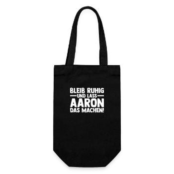Vorname Aaron - Geschenkbeutel für Flaschen - Schwarz - Vorne