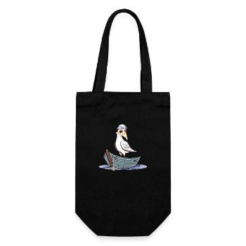 Halloween Möwe Pest Boot maritim Seemann Moin - Geschenkbeutel für Flaschen - Schwarz - Vorne