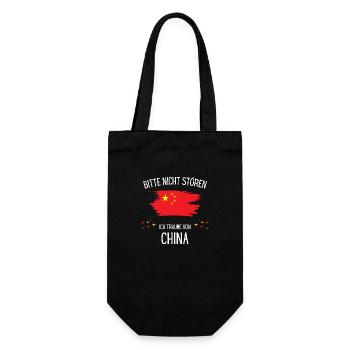 Bitte Nicht Stören Ich Träume Von China - Geschenkbeutel für Flaschen - Schwarz - Vorne
