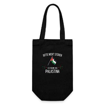 Bitte Nicht Stören Ich Träume Von Palästina - Geschenkbeutel für Flaschen - Schwarz - Vorne