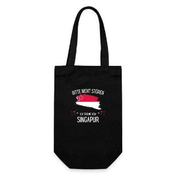 Bitte Nicht Stören Ich Träume Von Singapur - Geschenkbeutel für Flaschen - Schwarz - Vorne