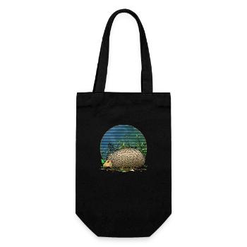 Igel - Geschenkbeutel für Flaschen - Schwarz - Vorne