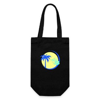 Palme Kolibri Hibiskus - Geschenkbeutel für Flaschen - Schwarz - Vorne