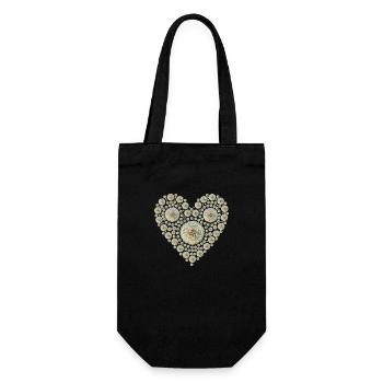 Herz aus Pusteblumen - Geschenkbeutel für Flaschen - Schwarz - Vorne