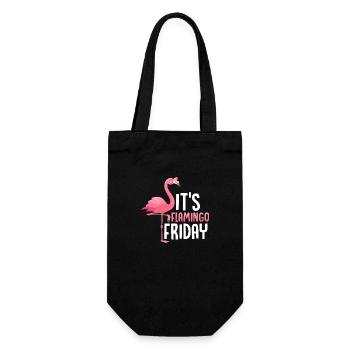 C’est Flamingo Friday Oiseau rose mignon - Sac à bouteille - noir - Devant