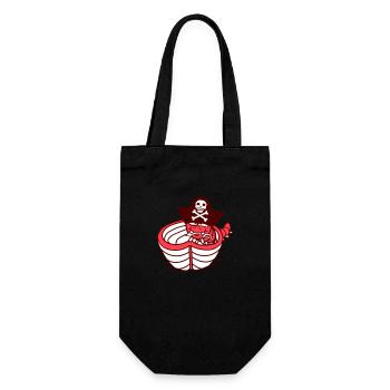 Worm Caterpillar Pirate Cute Paddling Buccaneer Rowing Boat - Gift Bag for Bottles - black - Front