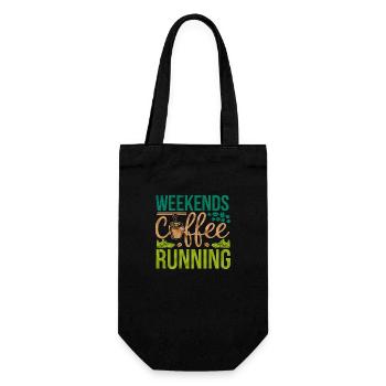 Weekends Coffee Running 6 - Geschenkbeutel für Flaschen - Schwarz - Vorne
