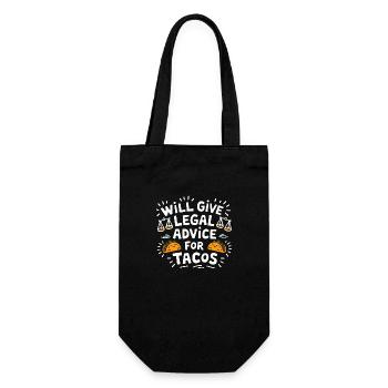 Humor für Juristen und Taco-Fans - Geschenkbeutel für Flaschen - Schwarz - Vorne