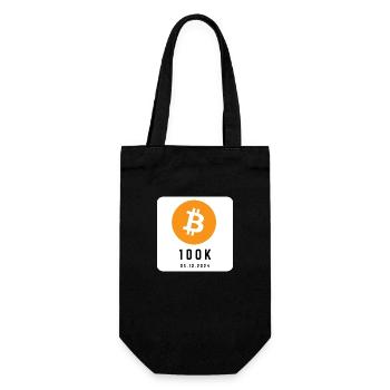 Crypto - Bitcoin goes 100k - Geschenkbeutel für Flaschen - Schwarz - Vorne