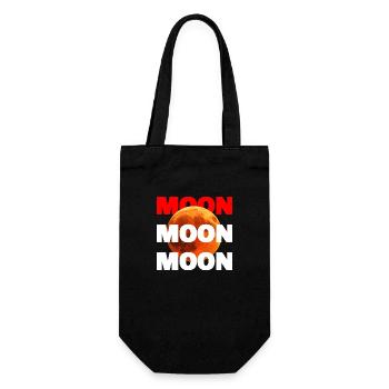 Moon logo: Bold design with a glowing moon - Gift Bag for Bottles - black - Front