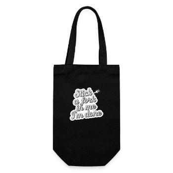 Stick A Fork In Me I'm Done 10 - Geschenkbeutel für Flaschen - Schwarz - Vorne